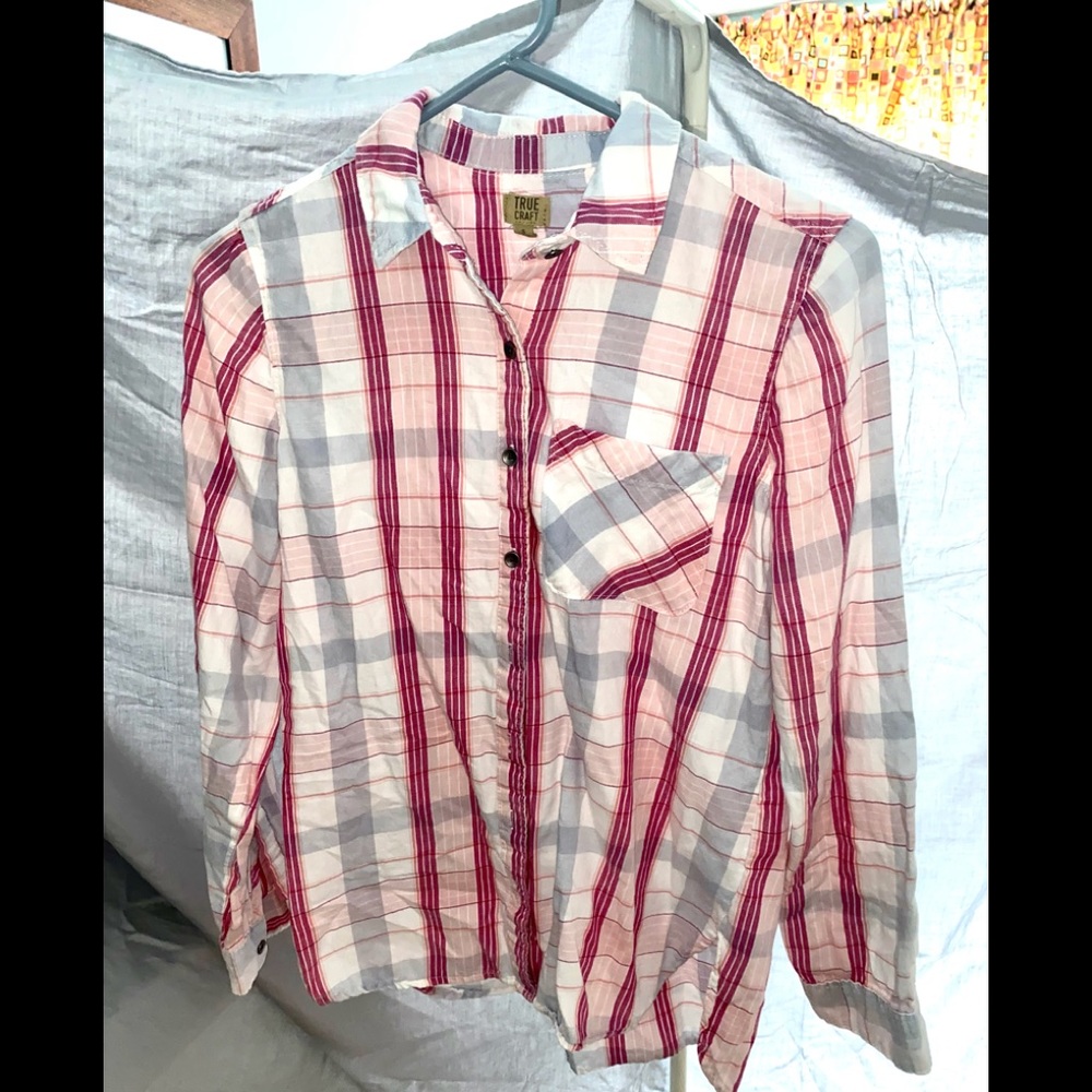 A striped flannel.